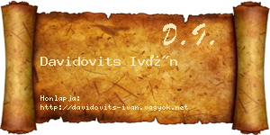 Davidovits Iván névjegykártya